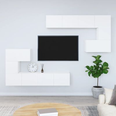 vidaXL Wall-mounted TV Stand White Engineered Wood