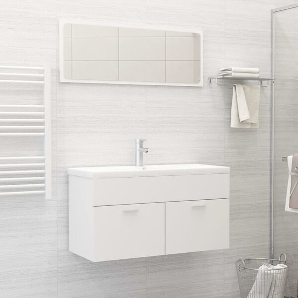 vidaXL Bathroom Furniture Set White Engineered wood Standard size