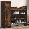 vidaXL Shoe Cabinet Smoked Oak 39.6"x11"x39.4" Engineered Wood