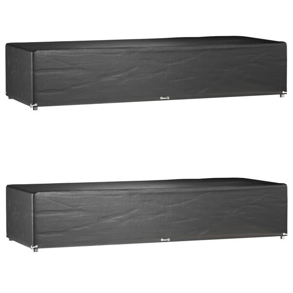 vidaXL Sunlounger Cover Set of 2 Black Polyethylene Large UV-resistant