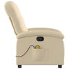 vidaXL Massage Recliner Chair Cream Fabric (100% polyester), metal, plywood