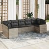 vidaXL Garden Sofa Set Set of 7 Light Grey