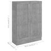 vidaXL Book Cabinet Concrete Grey Engineered wood, MDF 45.3 in tall