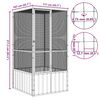 vidaXL Bird Cage Grey Galvanized Steel Large Bird Cage Rectangular