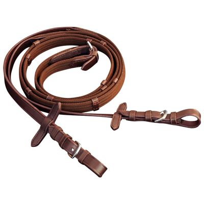 vidaXL Flash Bridle with Reins and Bit Leather Brown Cob