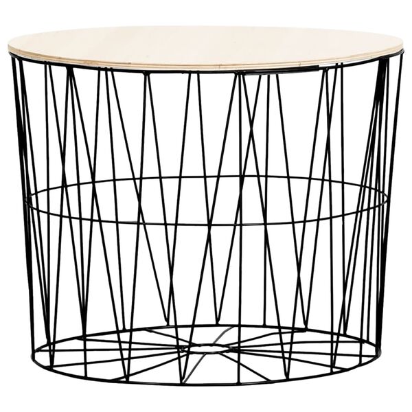 vidaXL Coffee Table Set of 4 Black MDF Stackable Coffee Table Round