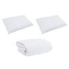 vidaXL Duvet Set with Pillow 3 pcs White Down Feather