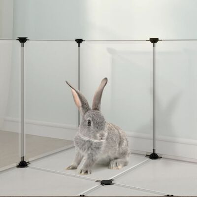 vidaXL Small Animal Cage Transparent 56.7"x29.1"x18.3" PP and Steel