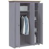 vidaXL Wardrobe Gray Solid Pine Wood Large Wardrobe Rectangular