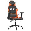 vidaXL Gaming Chair Black and Orange Faux Leather, Metal, Plywood Medium
