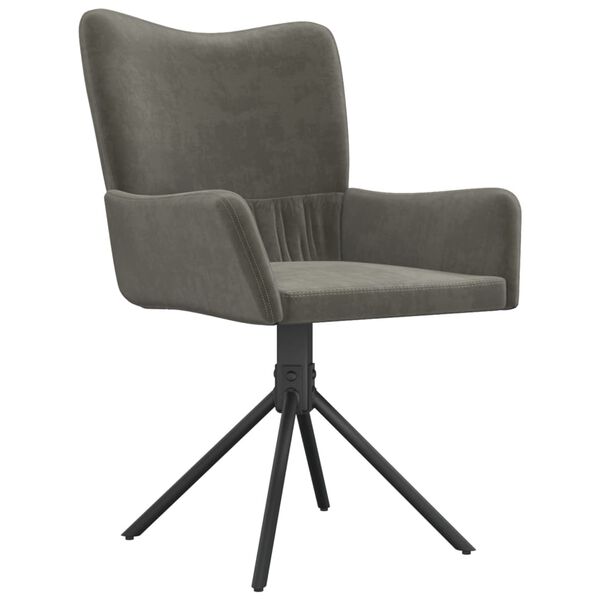 vidaXL Swivel Dining Chair Set of 2 Dark Grey