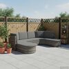 vidaXL Patio Sofa Set of 4 Gray PE rattan Large Waterproof materials