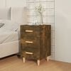 vidaXL Bedside Cabinet Smoked Oak Engineered Wood Standard