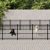 vidaXL Dog Kennel Black Powder-coated steel Extra Large Dog Kennel