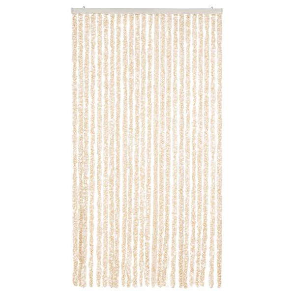 vidaXL Fly Curtain Beige and White 39.4x90.6" Chenille