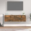 vidaXL Wall Cabinet Smoked Oak Engineered Wood 23.6 x 14.4 x 13.8 in