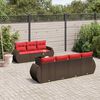 vidaXL 8 Piece Garden Sofa Set with Cushions Brown Poly Rattan