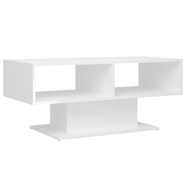 vidaXL Coffee Table High gloss white Engineered wood 40.7 x 19.7 x 17.5 in