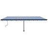 vidaXL Retractable Awning Blue and white Powder-coated aluminum