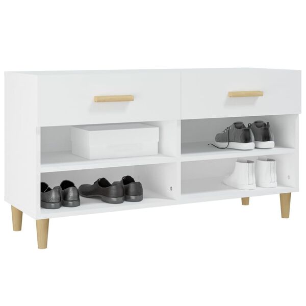 vidaXL Shoe Cabinet White Engineered wood Medium Shoe Cabinet