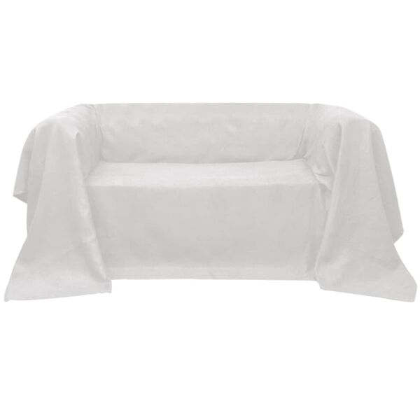 vidaXL Slipcover Cream Micro-suede, Polyester 55.1 x 82.7 in