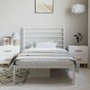 vidaXL Bed Frame White Powder-Coated Steel Single Traditional Durable