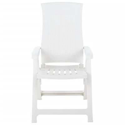 vidaXL Patio Reclining Chairs 2 pcs Plastic White