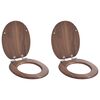 vidaXL Toilet Seats with Soft Close Lids 2 pcs MDF Brown (2x140800)
