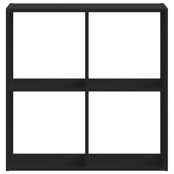 vidaXL Bookcase Black Engineered Wood Medium Bookcase Rectangular