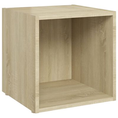 vidaXL 3 Piece TV Stand Set Sonoma Oak Engineered Wood
