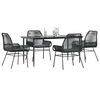 vidaXL Garden Dining Set Black and Dark Grey