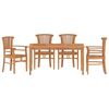vidaXL Garden Dining Set Natural Wood Solid teak wood 5 Piece Ergonomic