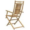 vidaXL Garden Chair Set of 8 Natural Bamboo Medium Foldable Rustic