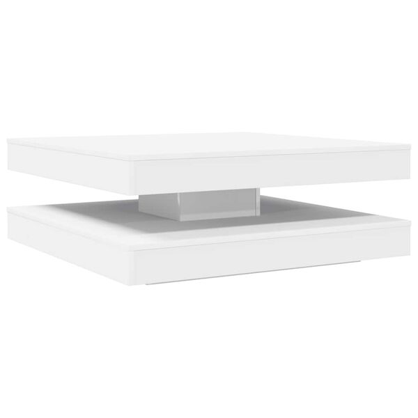 vidaXL Coffee Table White Engineered wood 35.4x35.4x13.6 in Rotatable