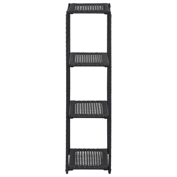vidaXL Storage Shelf Black Poly Rattan 11.8x11.8x47.2 in Storage Shelf