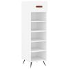 vidaXL Shoe Cabinet White Engineered wood, iron, faux leather