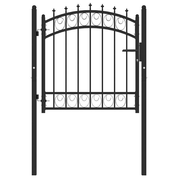 vidaXL Fence Gate with Spikes Steel 40.6x38.2" Black