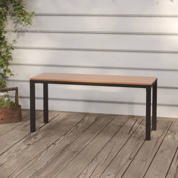 vidaXL Garden Bench Brown and Black Steel Medium Durable Garden Bench