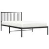 vidaXL Bed Frame Black Powder-Coated Steel Single Bed Frame