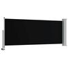 vidaXL Side Awning Black screen + Grey stand