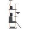 vidaXL Cat Tree Dark Grey Engineered wood, plush, sisal Height of 69 in.