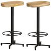 vidaXL Bar Stool Set of 2 Natural Wood, Black