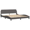 vidaXL Bed Frame without Mattress "Hvar" Gray 70.9"x78.7" Faux Leather