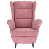 vidaXL Armchair Pink Velvet (100% polyester), plywood Medium Armchair