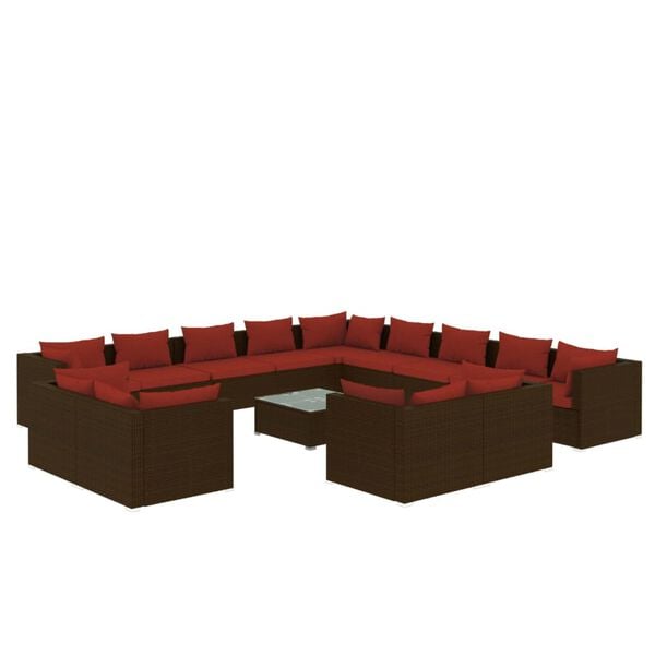 vidaXL Garden Lounge Set Brown, Cinnamon Red