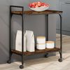 vidaXL Kitchen Trolley Smoked Oak 23.8"x12.2"x28.5" Engineered Wood