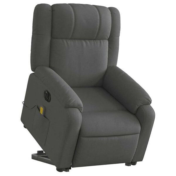 vidaXL Electric Stand Up Massage Recliner Chair Dark Grey