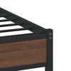 vidaXL Bed Frame Brown Oak Steel Single Bed Frame Rectangular Modern