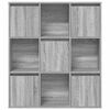 vidaXL Bookcase Grey Sonoma Engineered wood 35 x 9.4 x 40.0 in