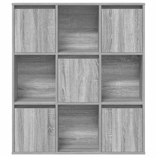 vidaXL Bookcase Grey Sonoma Engineered wood 35 x 9.4 x 40.0 in